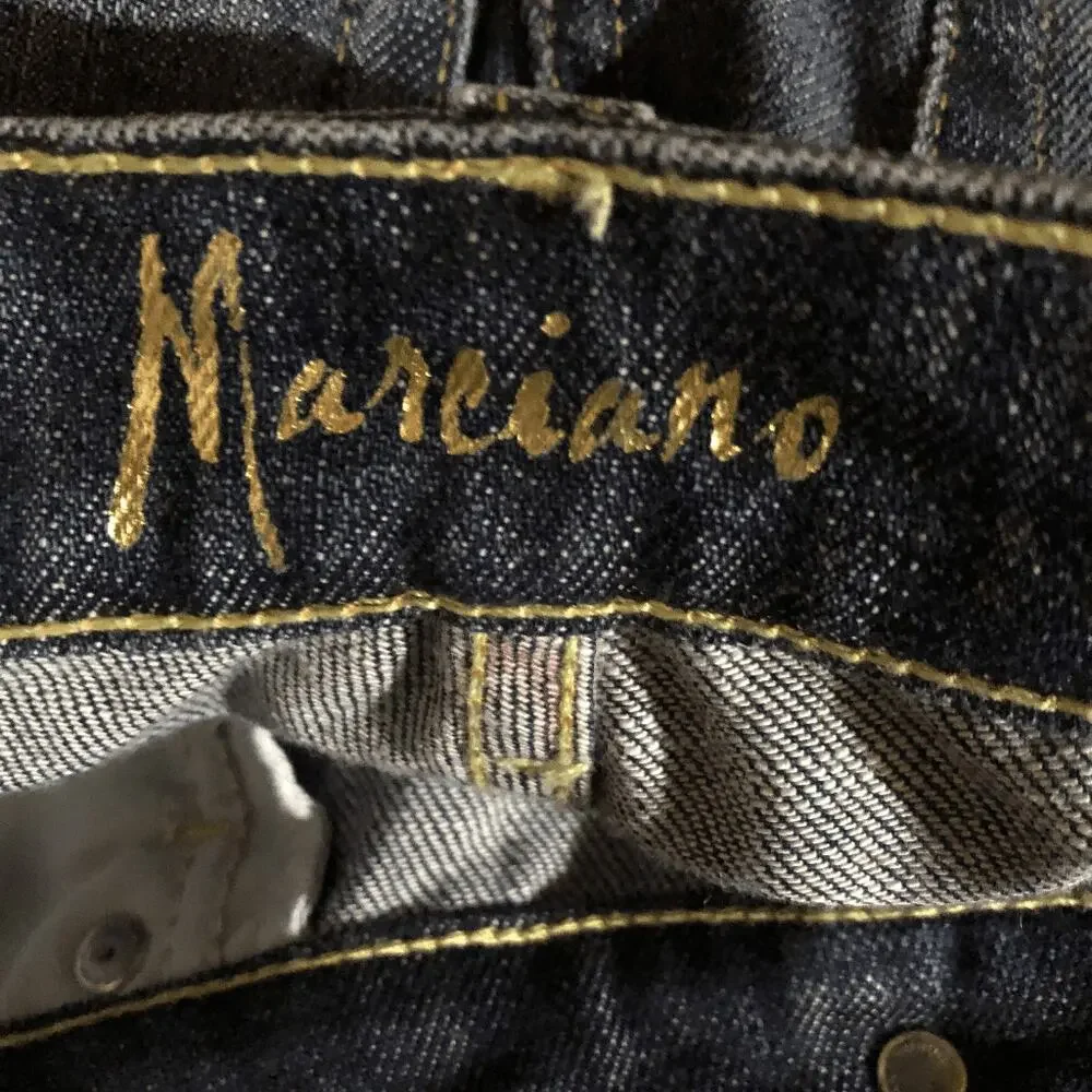 Marciano Bootcut Jeans Size 26 (4) Dark Wash Gold Embellishments - Picture 6 of 10